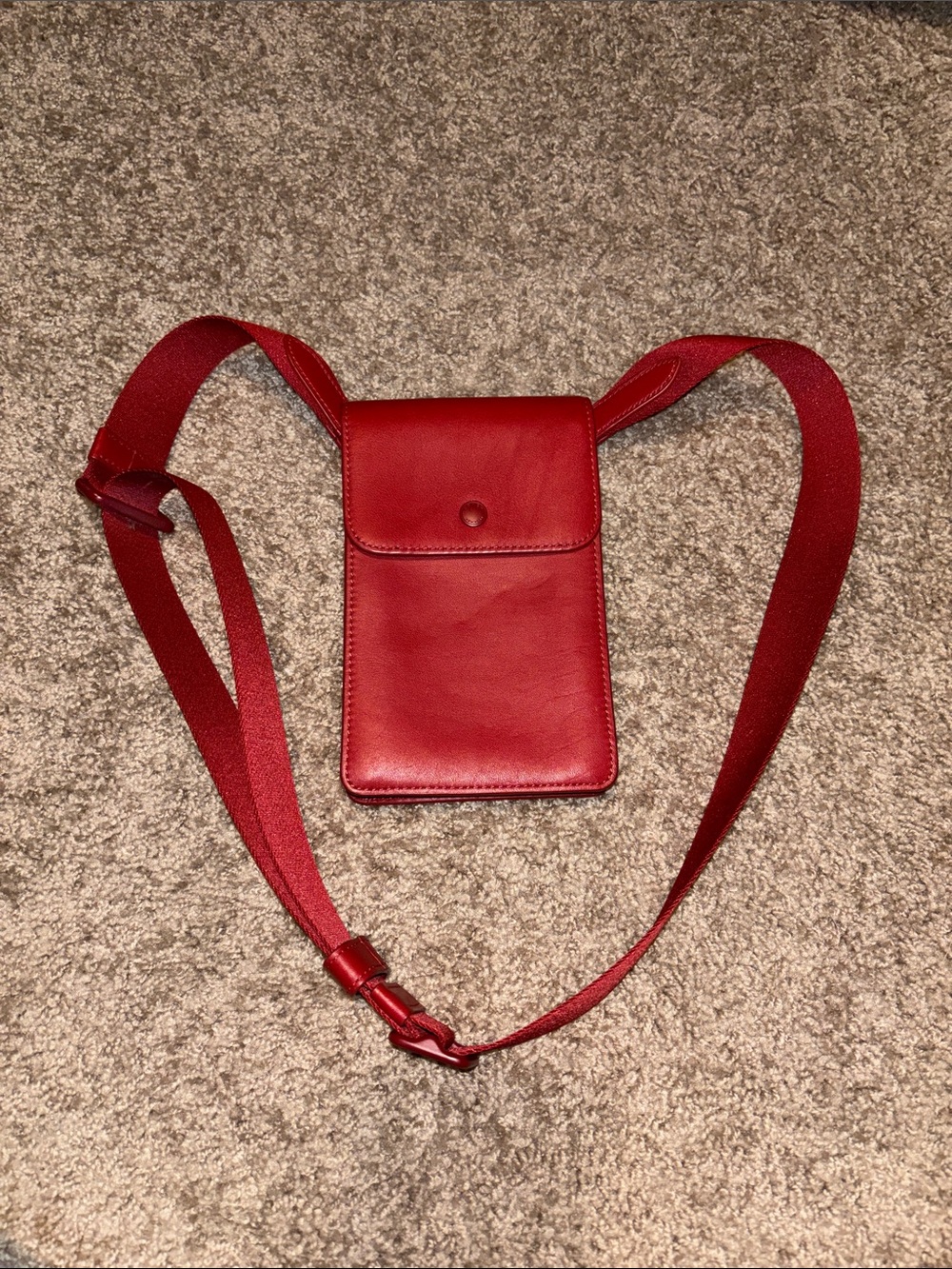 Coach Red Leather Crossbody Pouch